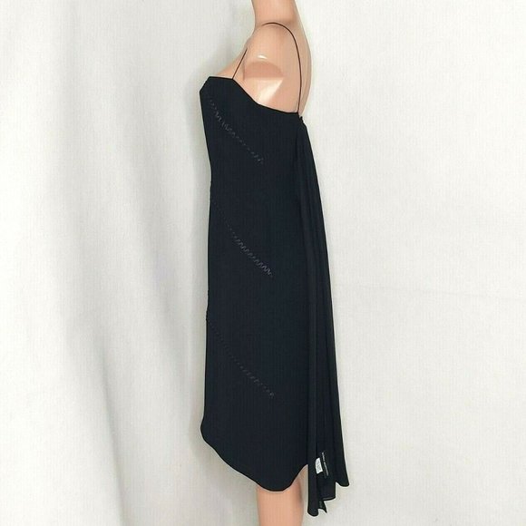 Donna Morgan NWOT Black Asymmetrical Dress Spaghetti Straps or Strapless - Picture 4 of 7